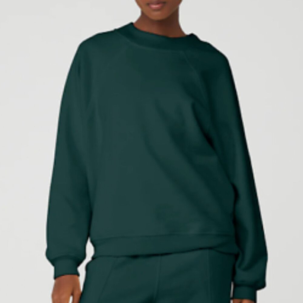 ALO Yoga Heavyweight Crew Neck - Midnight Green - Size XS
